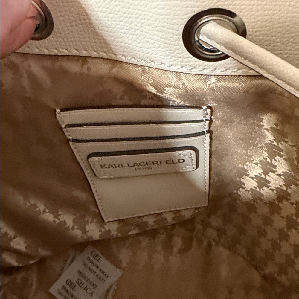 Karl Lagerfeld White Parisian Print Shoulder Bag - Picture 6 of 12